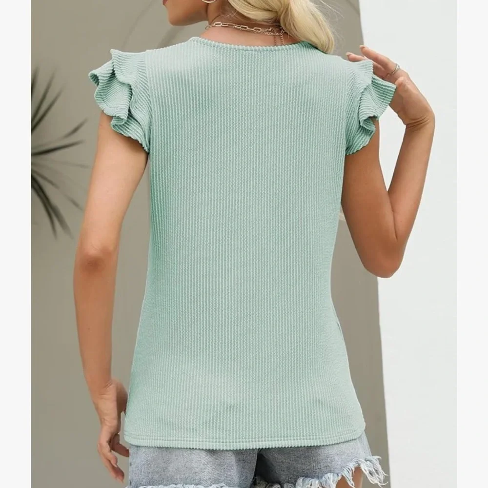 NWT Striped Green Top-S - Picture 7 of 17